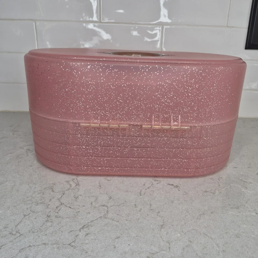 Rare Vtg Caboodles Jellies Large  Model 2642 Pink‎ Organizer Vanity Makeup Case